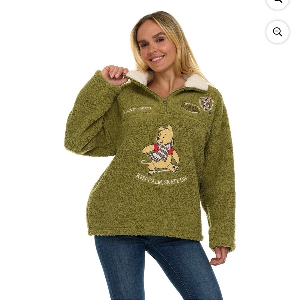NEW Disney Winnie the Pooh Women’s Winter Sherpa Sweater - Picture 3 of 13